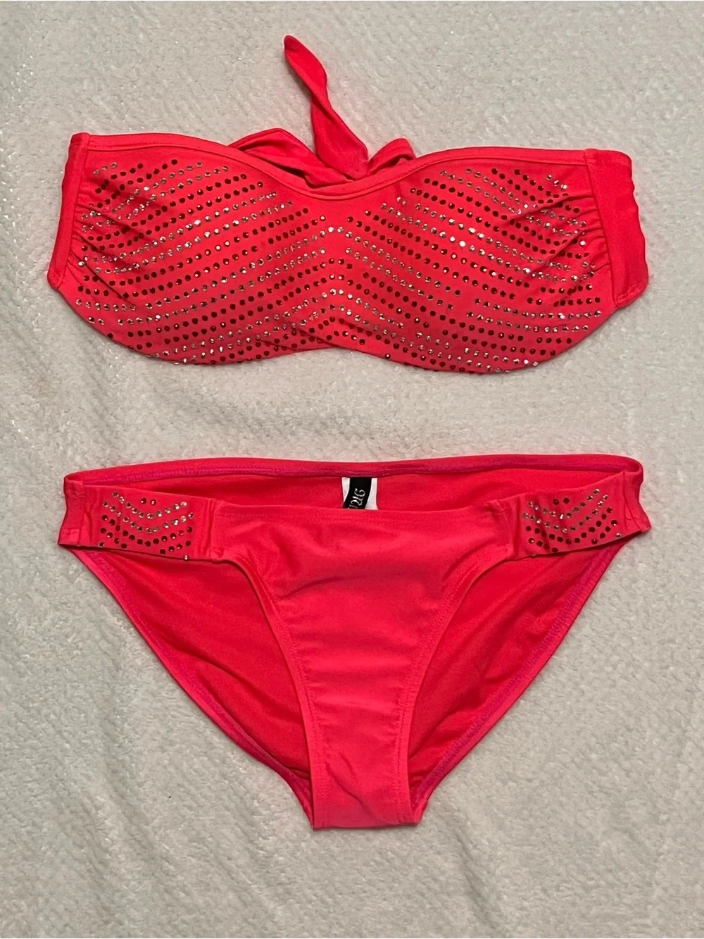 Miss Me Rhinestone Bandeau Bikini Set
